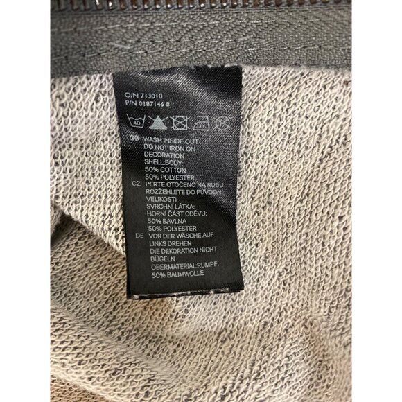 H&M Gray Studded Eagle Sweatshirt With Zipper Details Pullover Casual Sweater - Picture 7 of 7